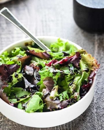 Balsamic Vinaigrette ~ this classic salad dressing recipe is silky smooth and zippy yet balanced, perfect for drizzling over salads, roasted veggies, or using as a marinade! | FiveHeartHome.com #balsamicvinaigrette
