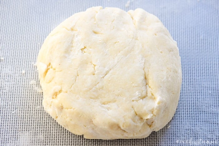 Dough formed into a ball on silpat.