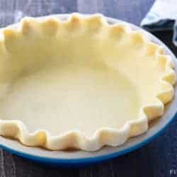 Butter Pie Crust ~ this flaky, tender, all-butter pie crust is THE BEST! It's unbelievably EASY to make from scratch with a few tricks and tips and just FOUR ingredients. In fact, it's so simple and delicious that you'll never buy a pre-made pie crust again! | FiveHeartHome.com #piecrust #butterpiecrust #piecrustrecipe