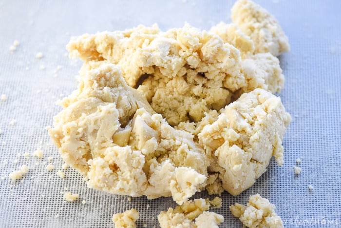Dough dumped onto silpat.