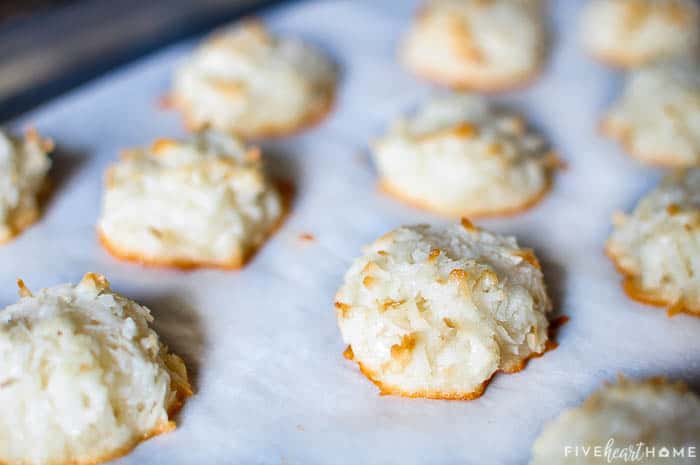 Coconut Macaroon recipe on baking sheet