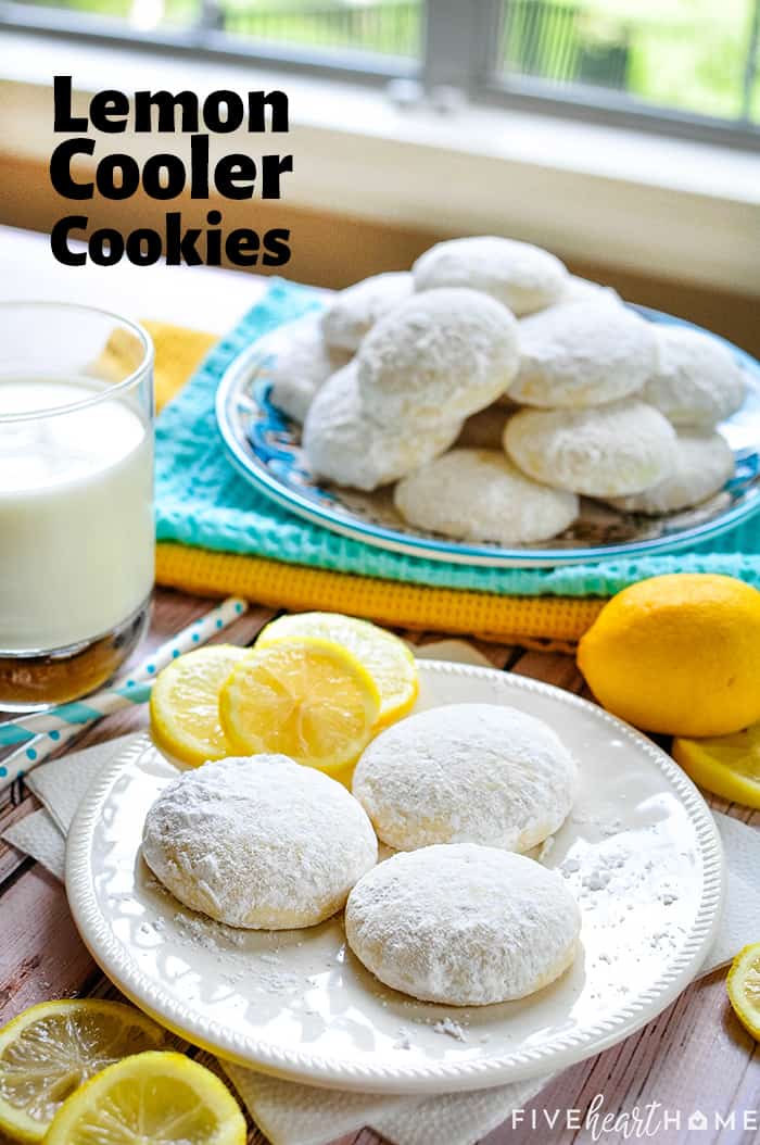 Lemon Cooler Cookies with text overlay.