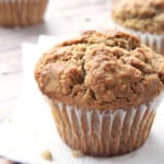 Oatmeal Muffin on a napkin.