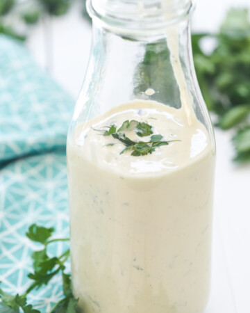 Bottle of Homemade Ranch Dressing.