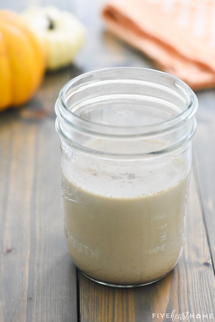 Jar of cream to make a Pumpkin Cream Cold Brew.