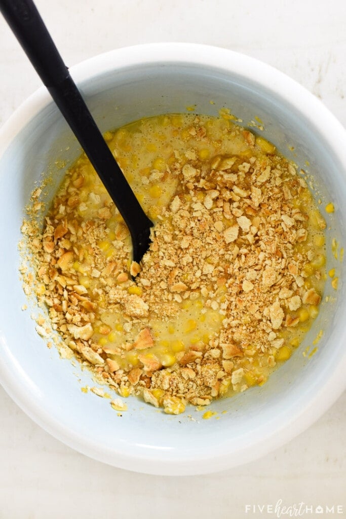 Aerial view of ingredients in bowl.