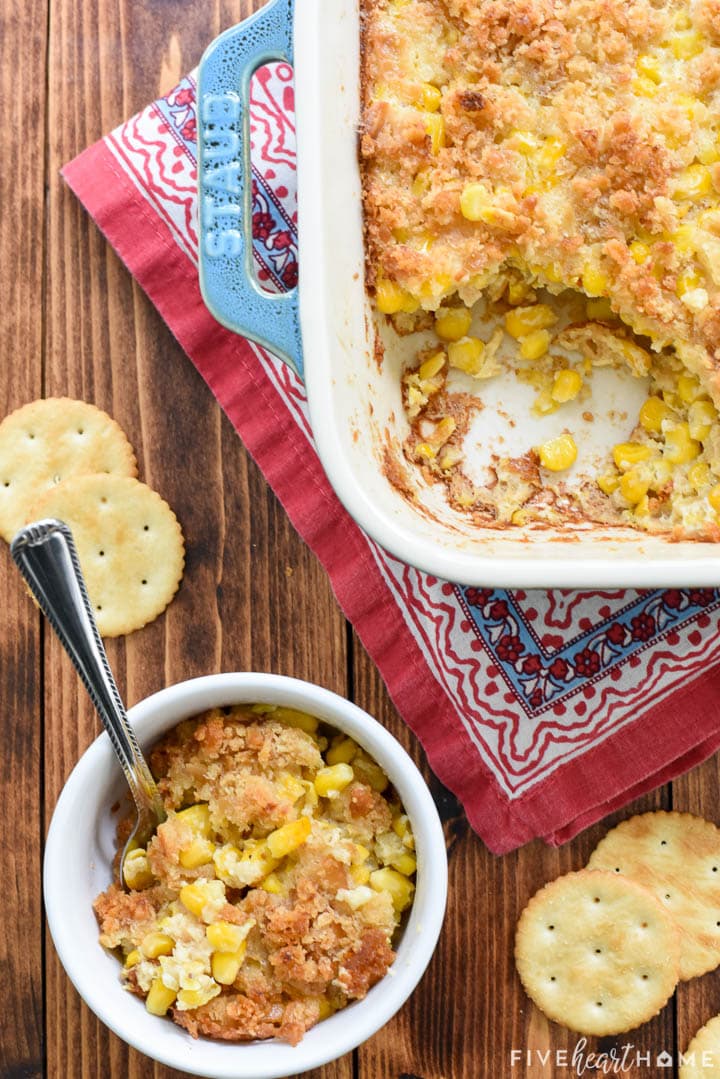 Aerial view of Scalloped Corn scene.