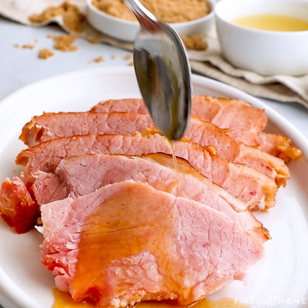 Final results for how to cook ham in a crock pot.