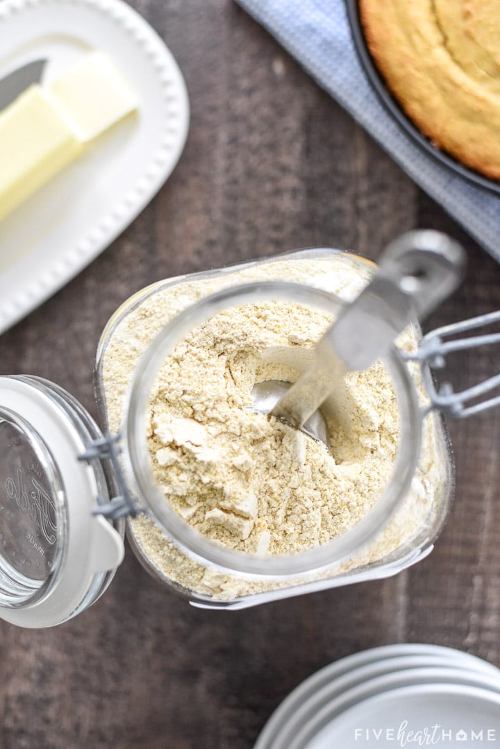 Aerial view of jar of Cornbread Mix.