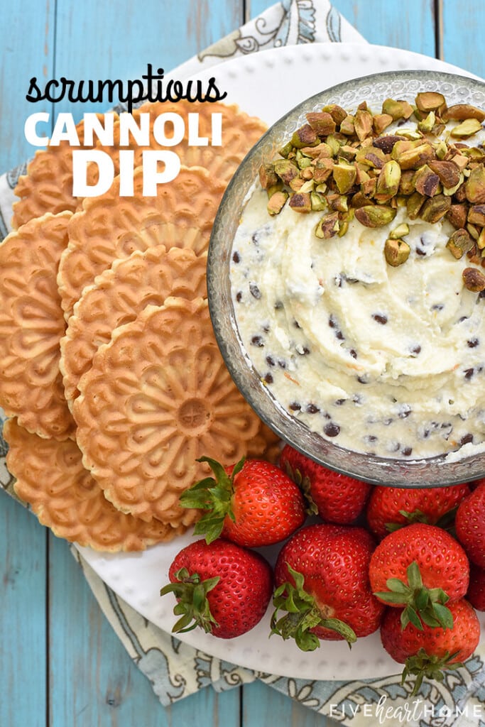 Cannoli Dip with text overlay.