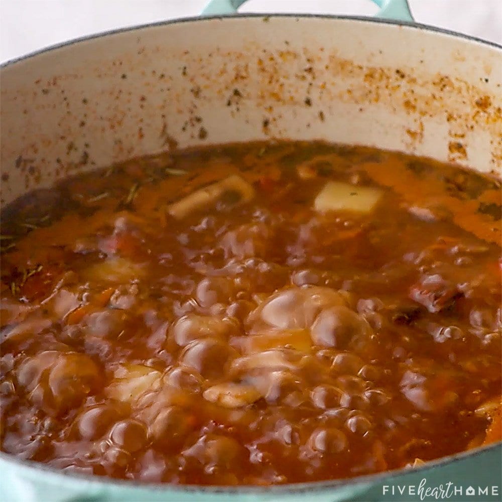 Close-up of boiling.