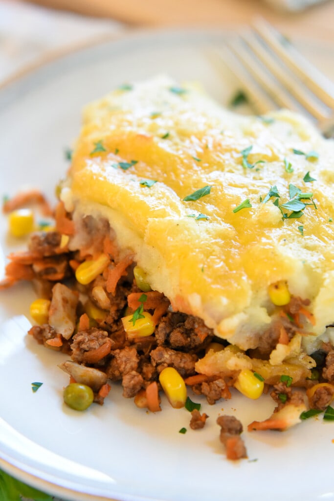 Close-up of Easy Shepherd's Pie on plate.