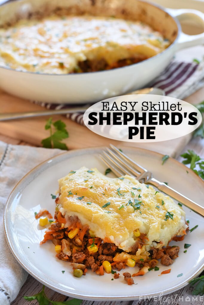 Easy Shepherd's Pie with text overlay.