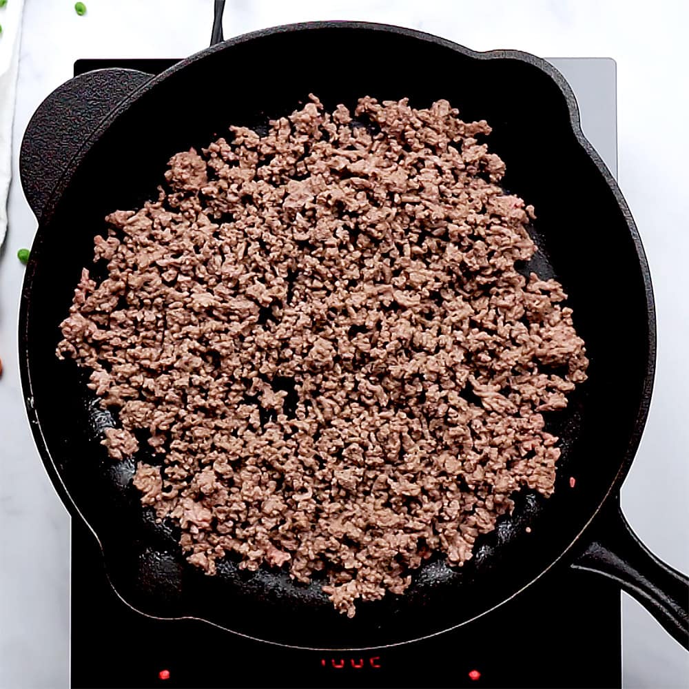 Cooked Shepherd's Pie ground beef.