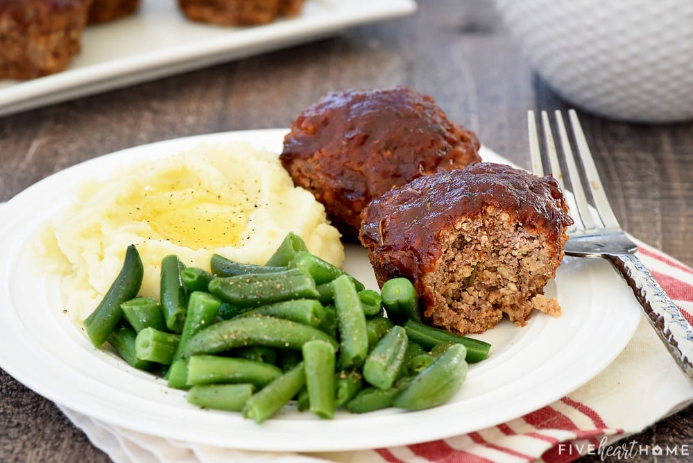 Meatloaf Muffins with missing bite.