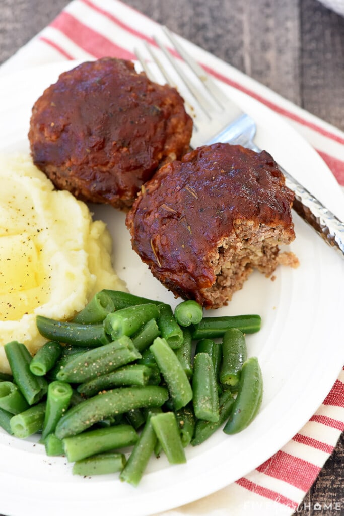 Mini Meatloaf with missing bite.