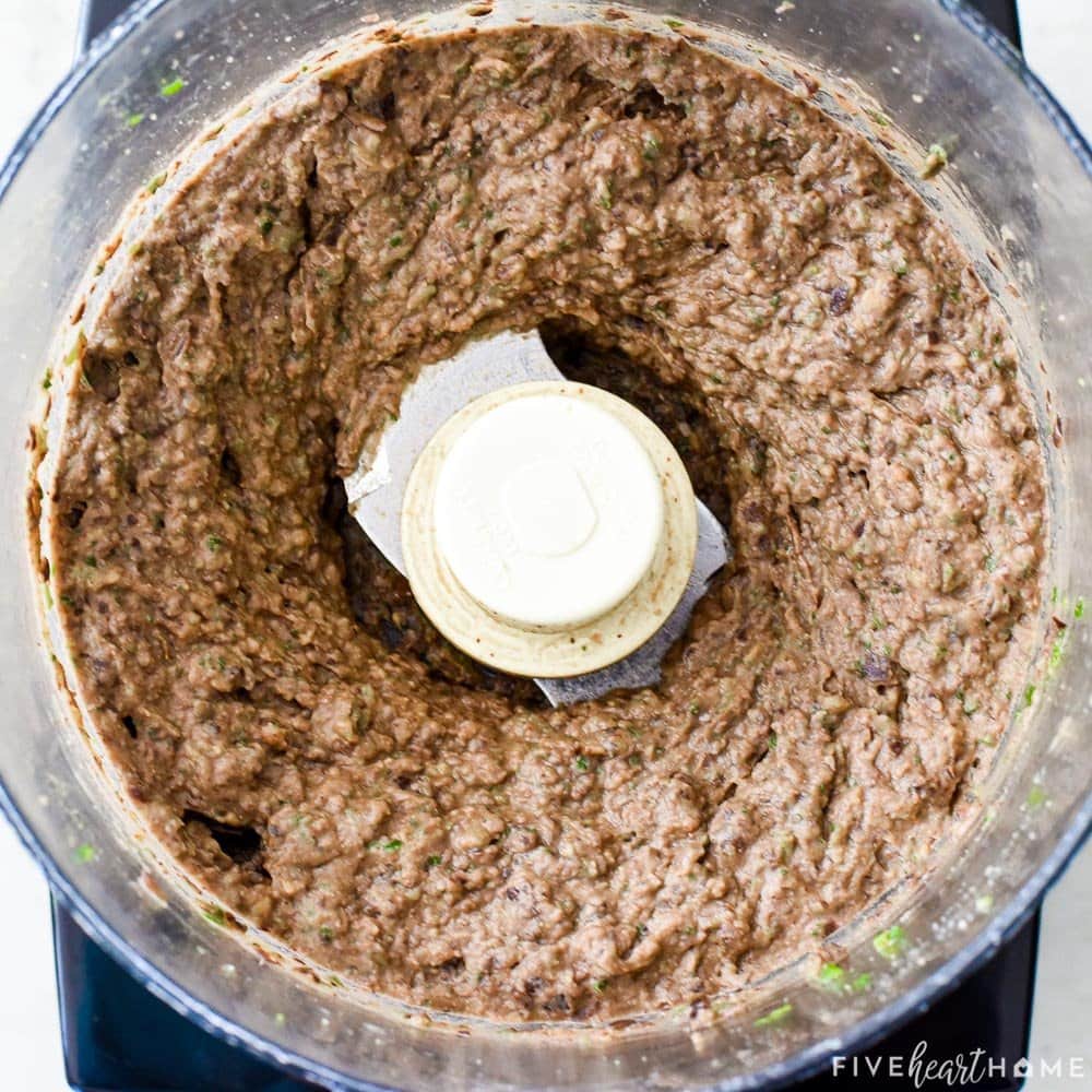 Blended dip in food processor.