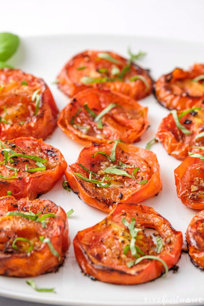 Close-up of Roasted Tomatoes recipe.