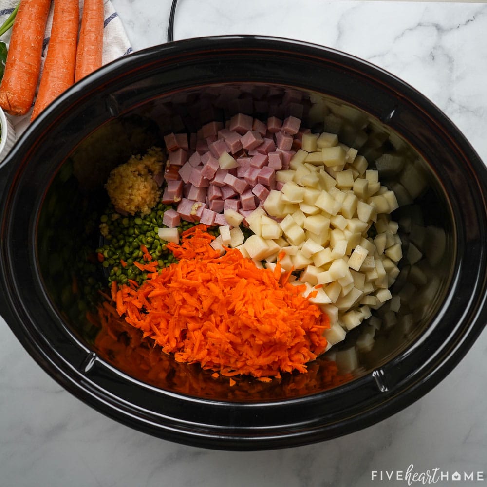 Ingredients in slow cooker.