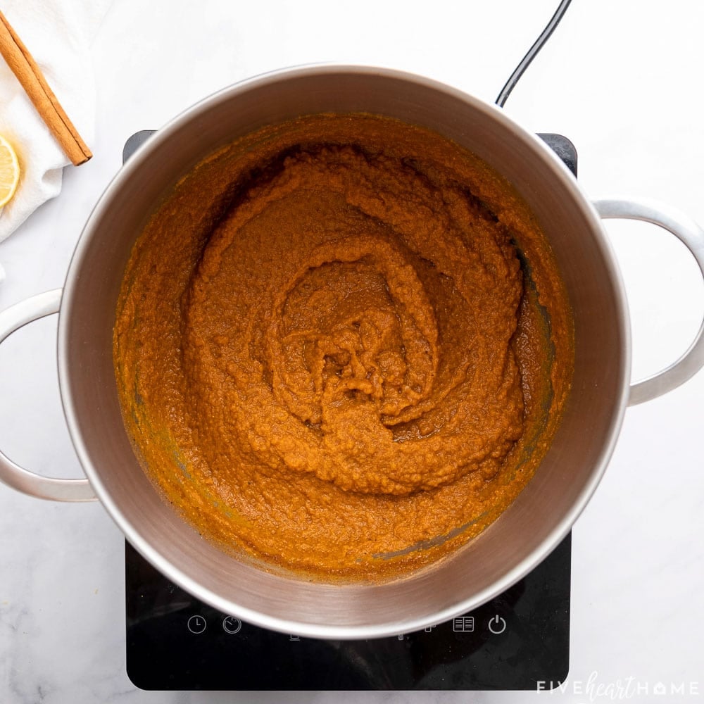 Homemade Pumpkin Butter in pot.