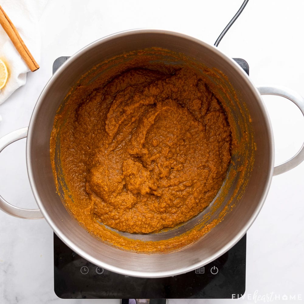 Homemade Pumpkin Butter in pot.