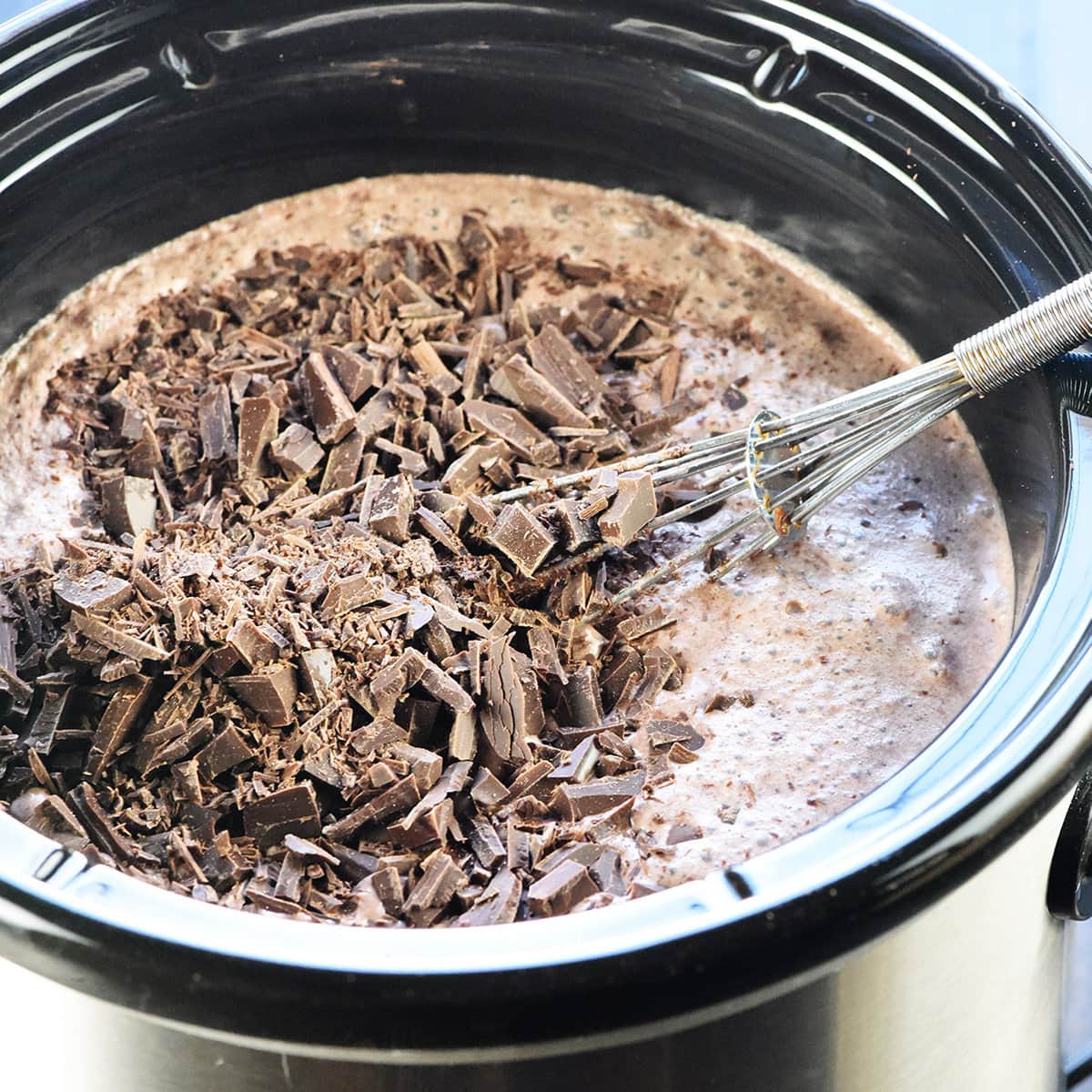 CREAMY Crockpot Hot Chocolate + 4 Flavors! • FIVEheartHOME