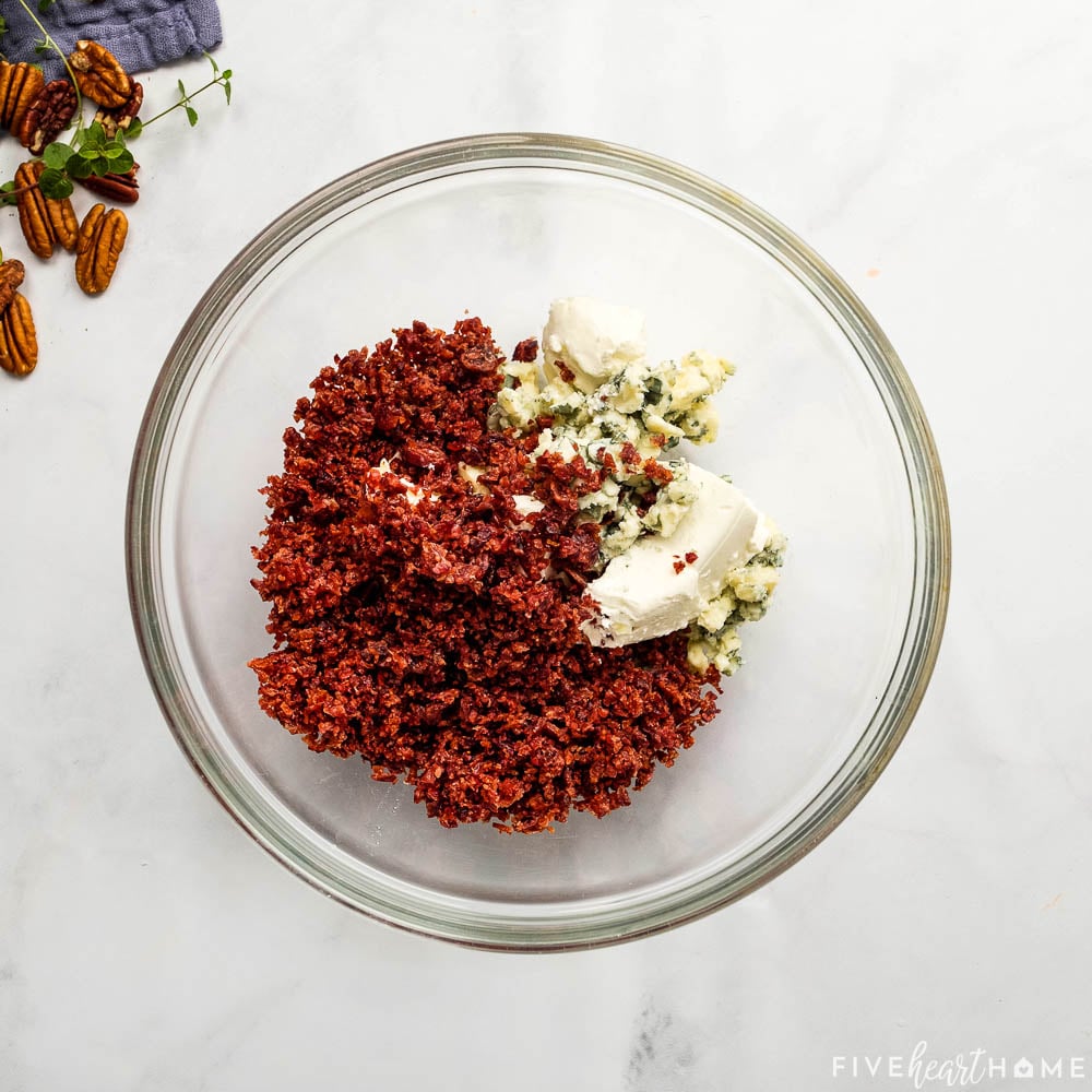 Ingredients measured into bowl.