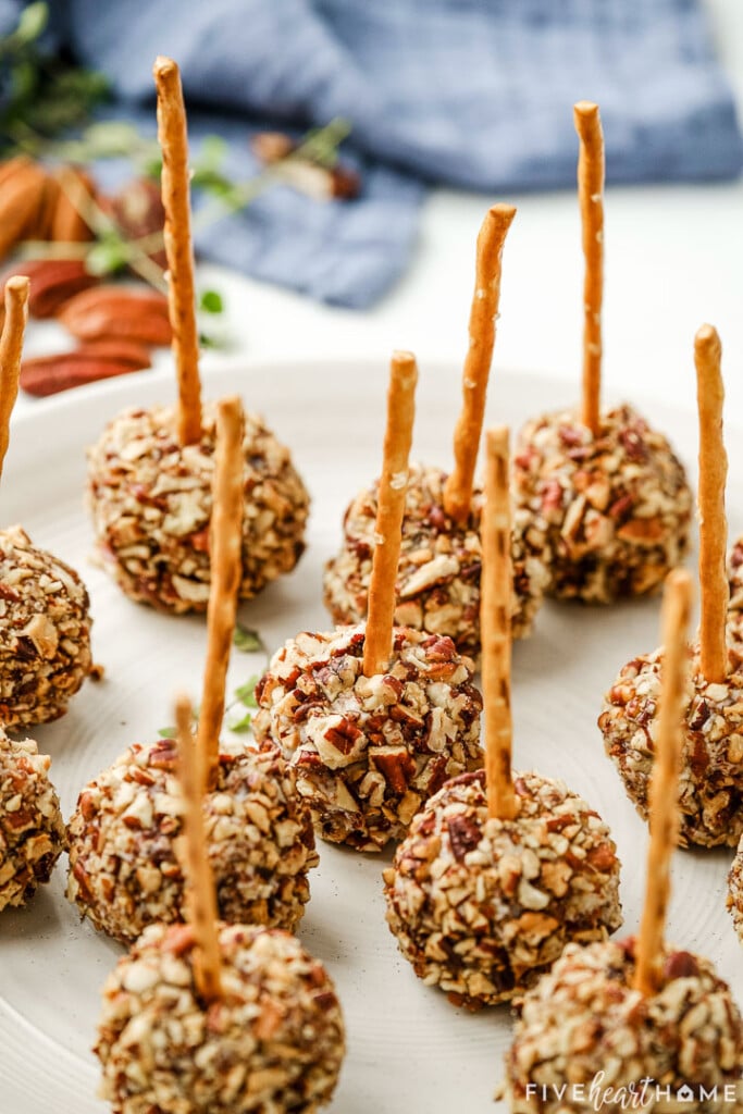 Close-up of Mini Cheese Balls recipe.