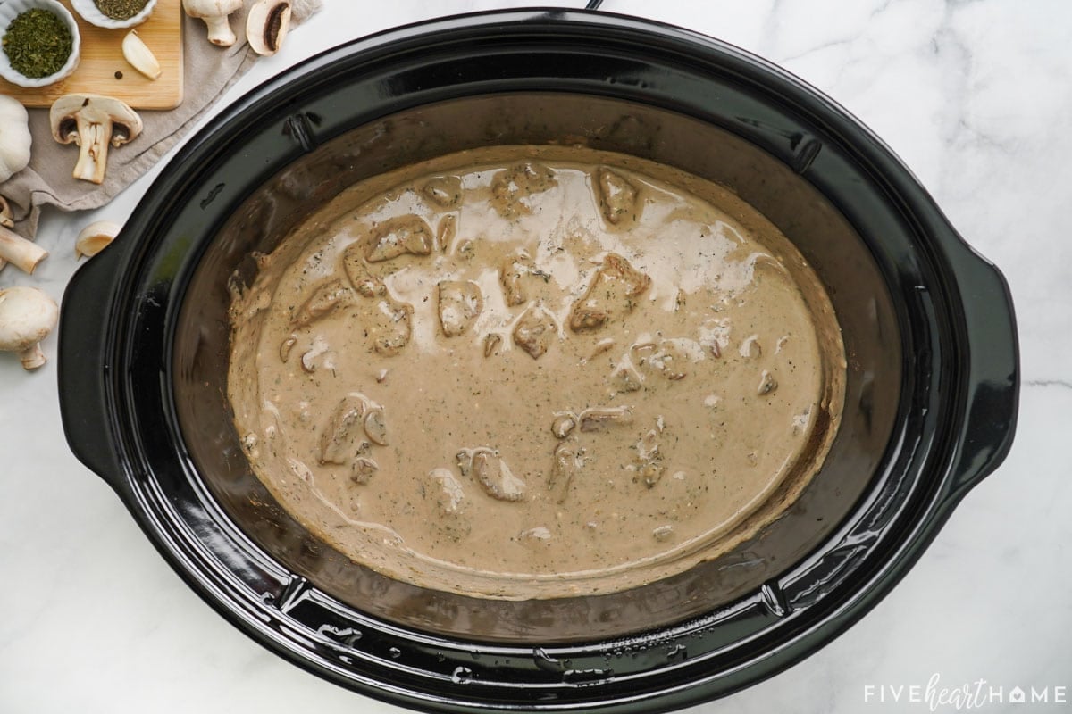 Easy Beef Stroganoff in crock pot.