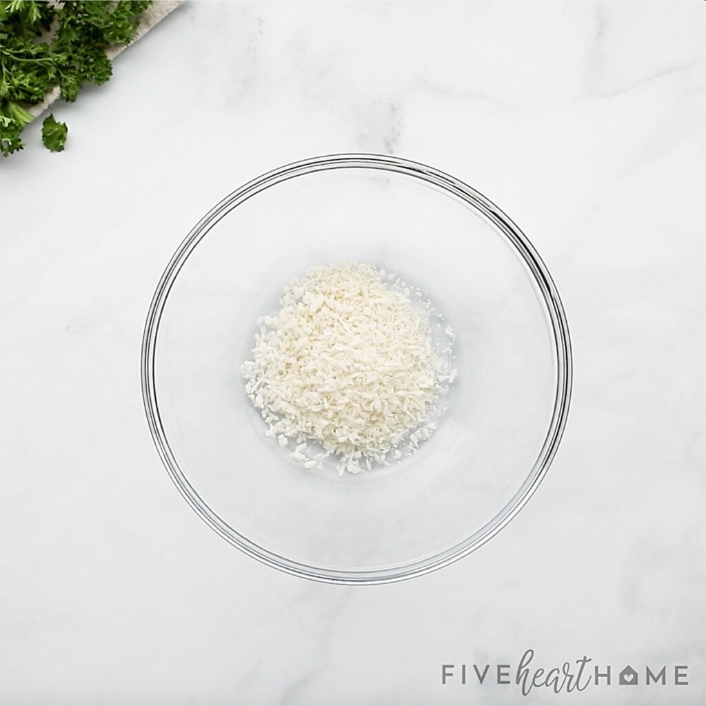 Parmesan in bowl.