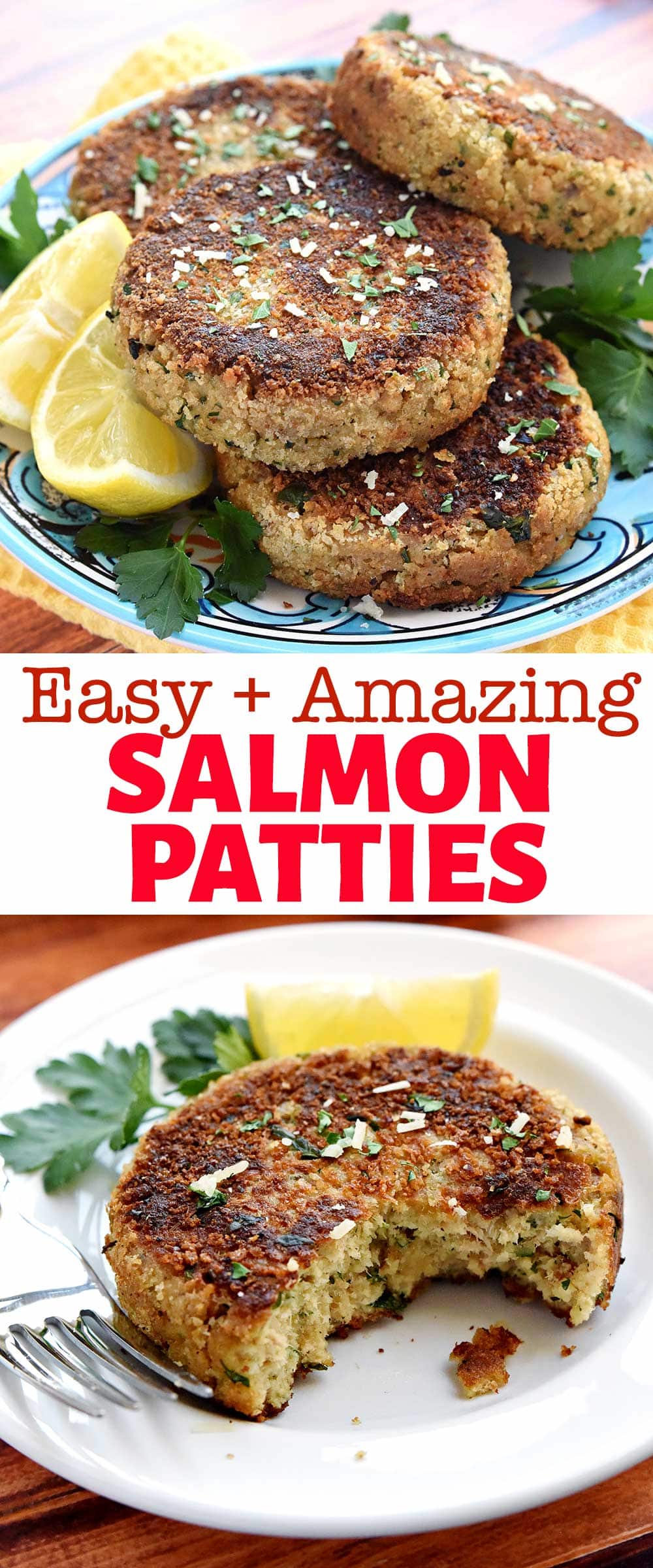 Salmon Patties ~ also known as Salmon Cakes or Salmon Croquettes, this flavorful, quick and easy salmon patty recipe is crunchy on the outside, tender on the inside, and perfect for getting more brain-boosting, heart-healthy omega-3s into your diet! | FiveHeartHome.com via @fivehearthome