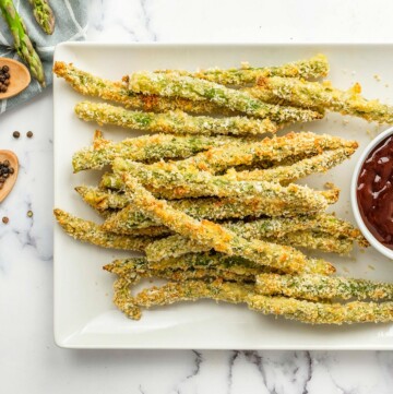 Asparagus Fries, Parmesan crusted and breaded with Panko.