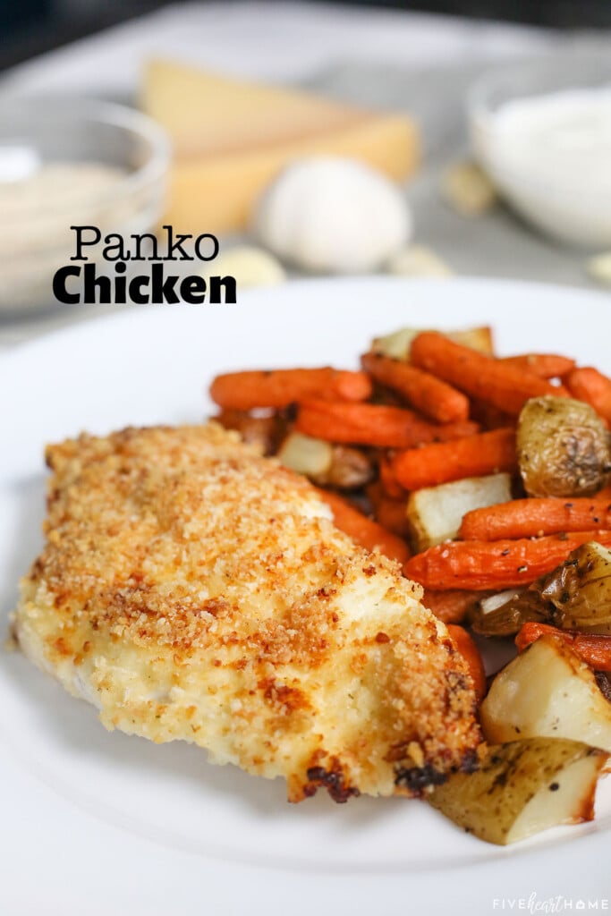 Panko Chicken with text overlay.