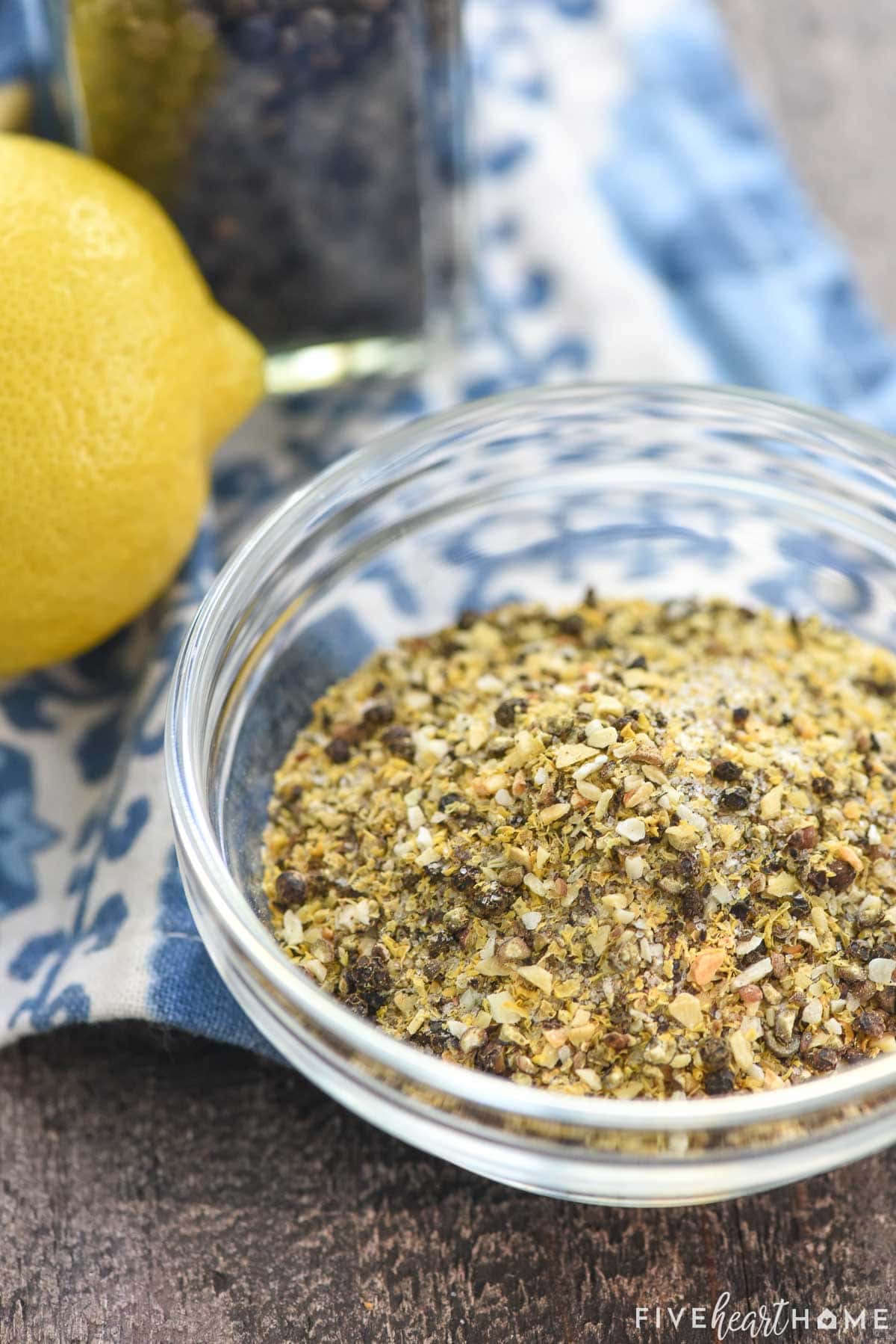 Lemon Pepper in glass bowl.