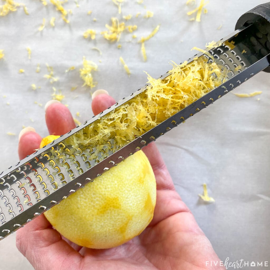 Zesting a lemon for the best Lemon Pepper Seasoning.