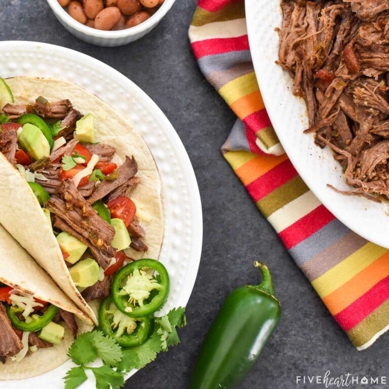 SCRUMPTIOUS Crockpot Shredded Beef Tacos