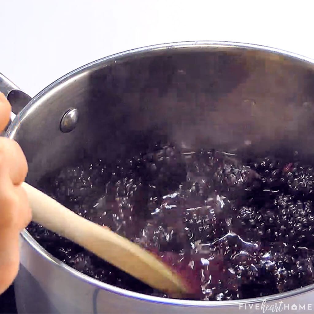 Making filling for easy Blackberry Cobbler.