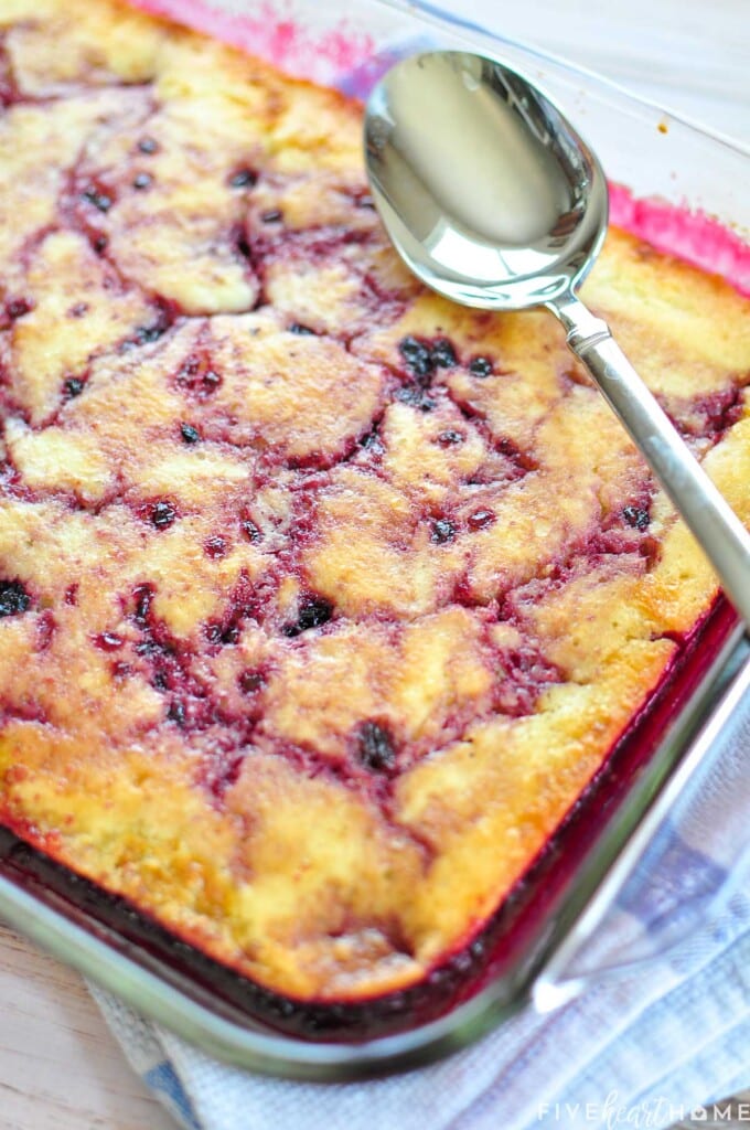 Blackberry Cobbler recipe straight out of the oven.