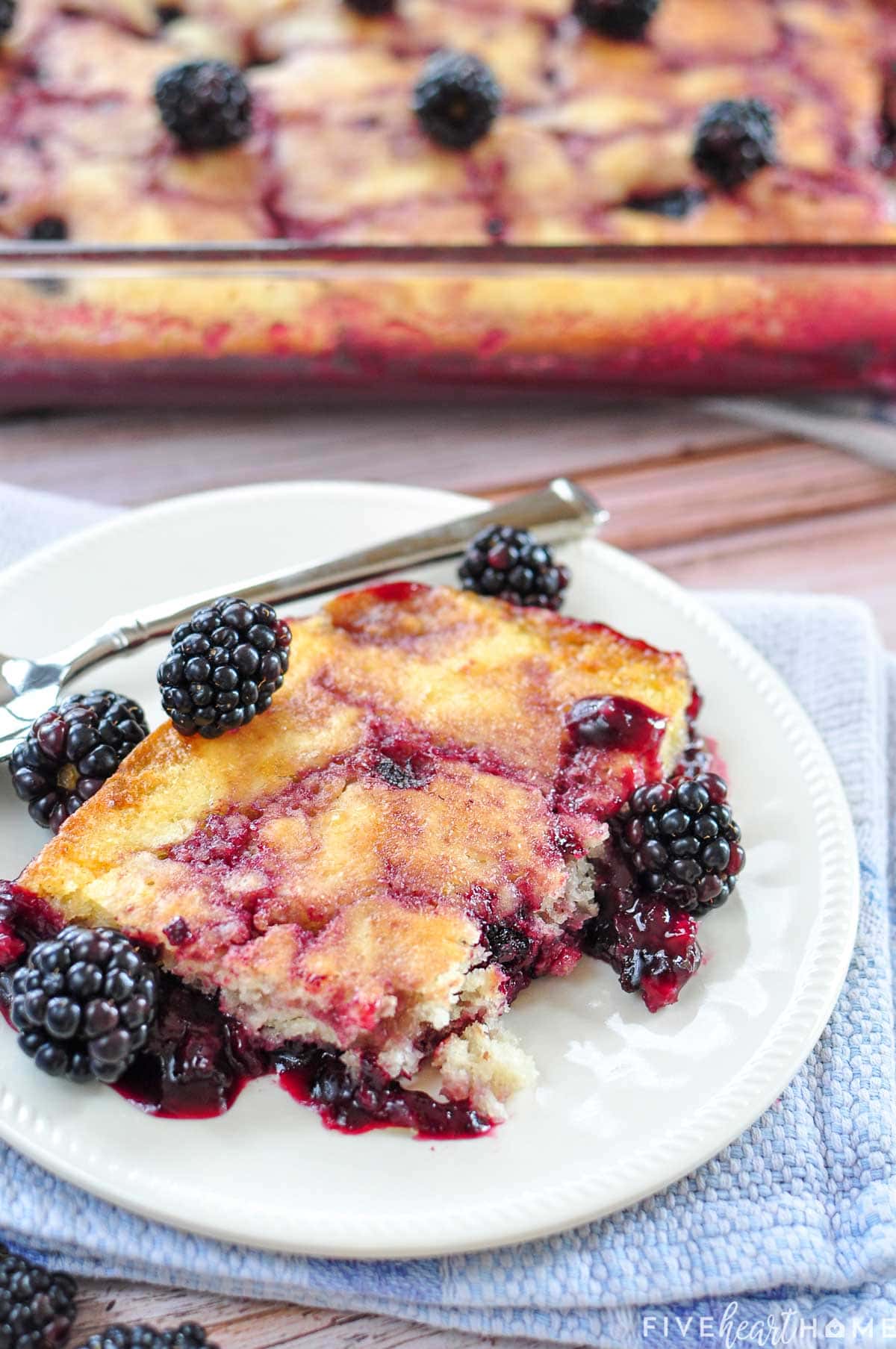 Blackberry Cobbler on a plate.