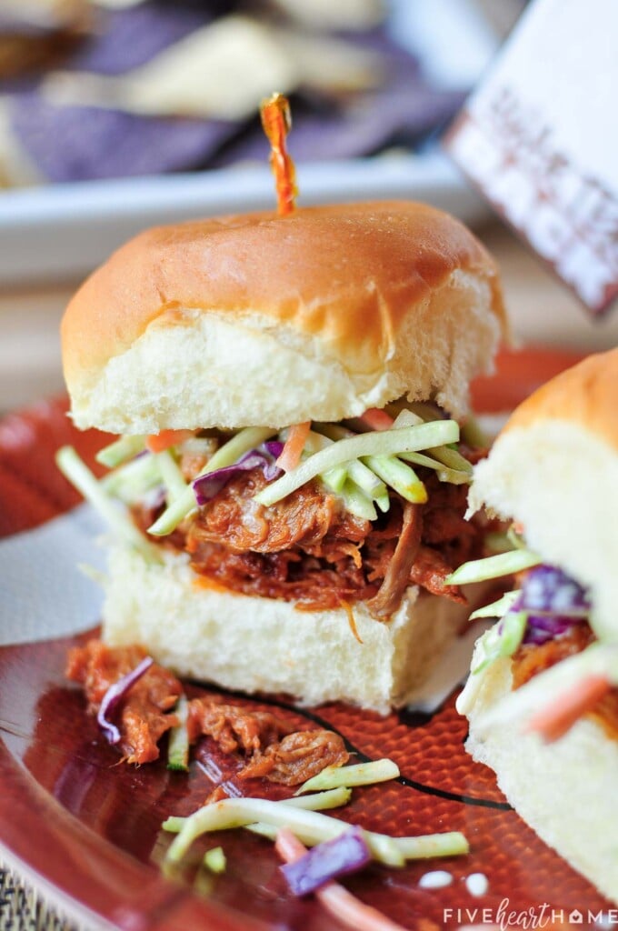 Root Beer Pulled Pork with broccoli slaw.