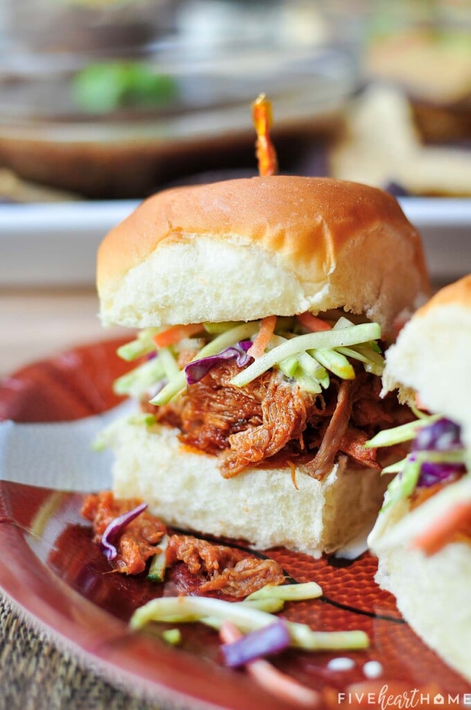Pulled pork root beer with slaw.
