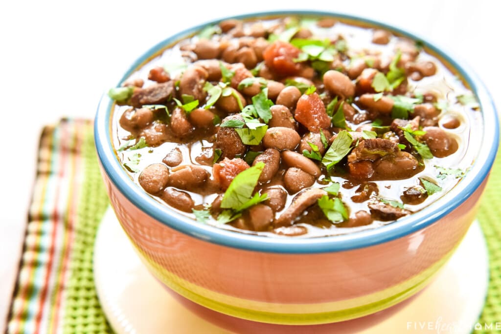 Charro Beans recipe close-up.