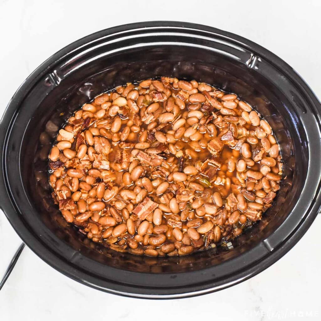 Charro Bean recipe in crock pot.