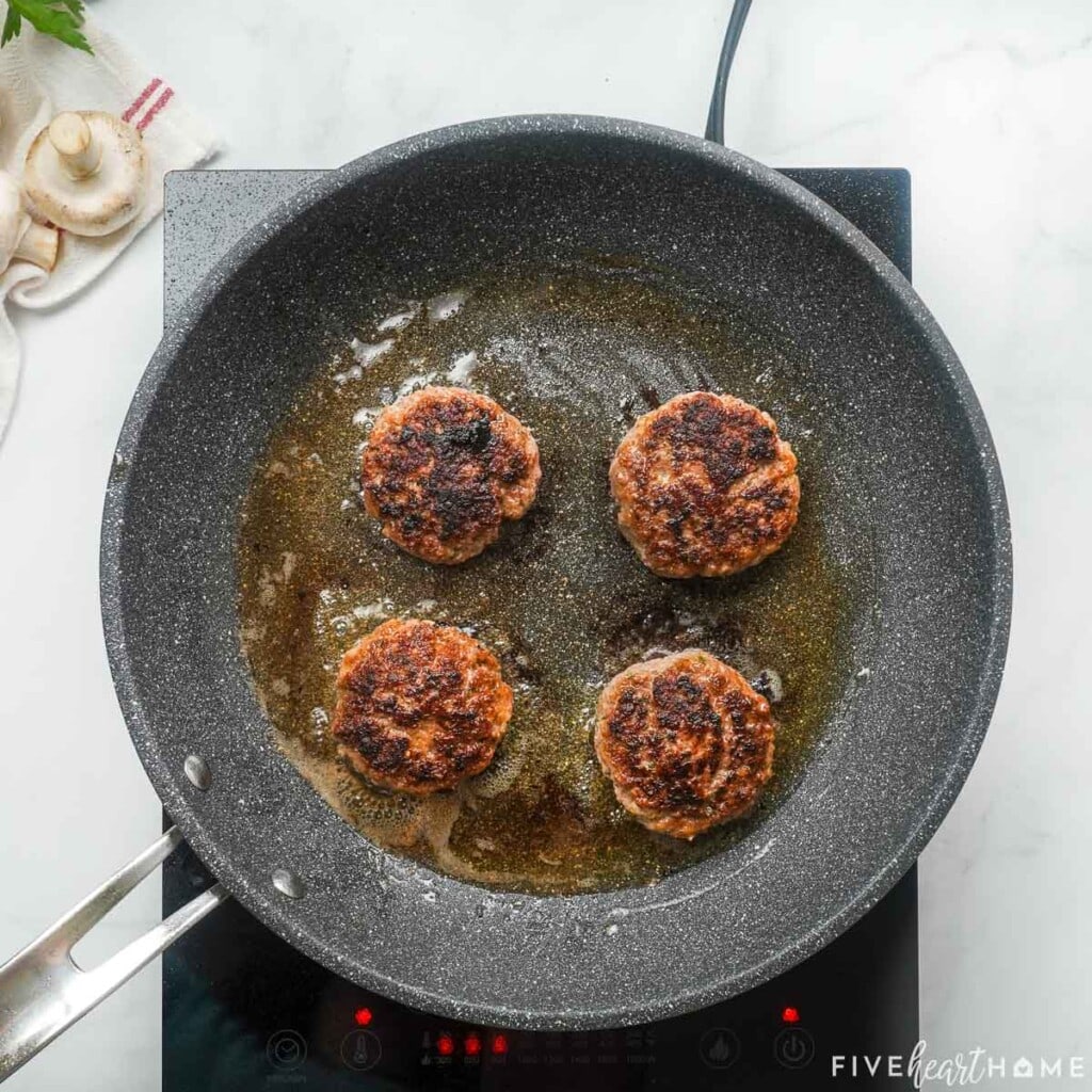 How to make hamburger steak in a skillet.