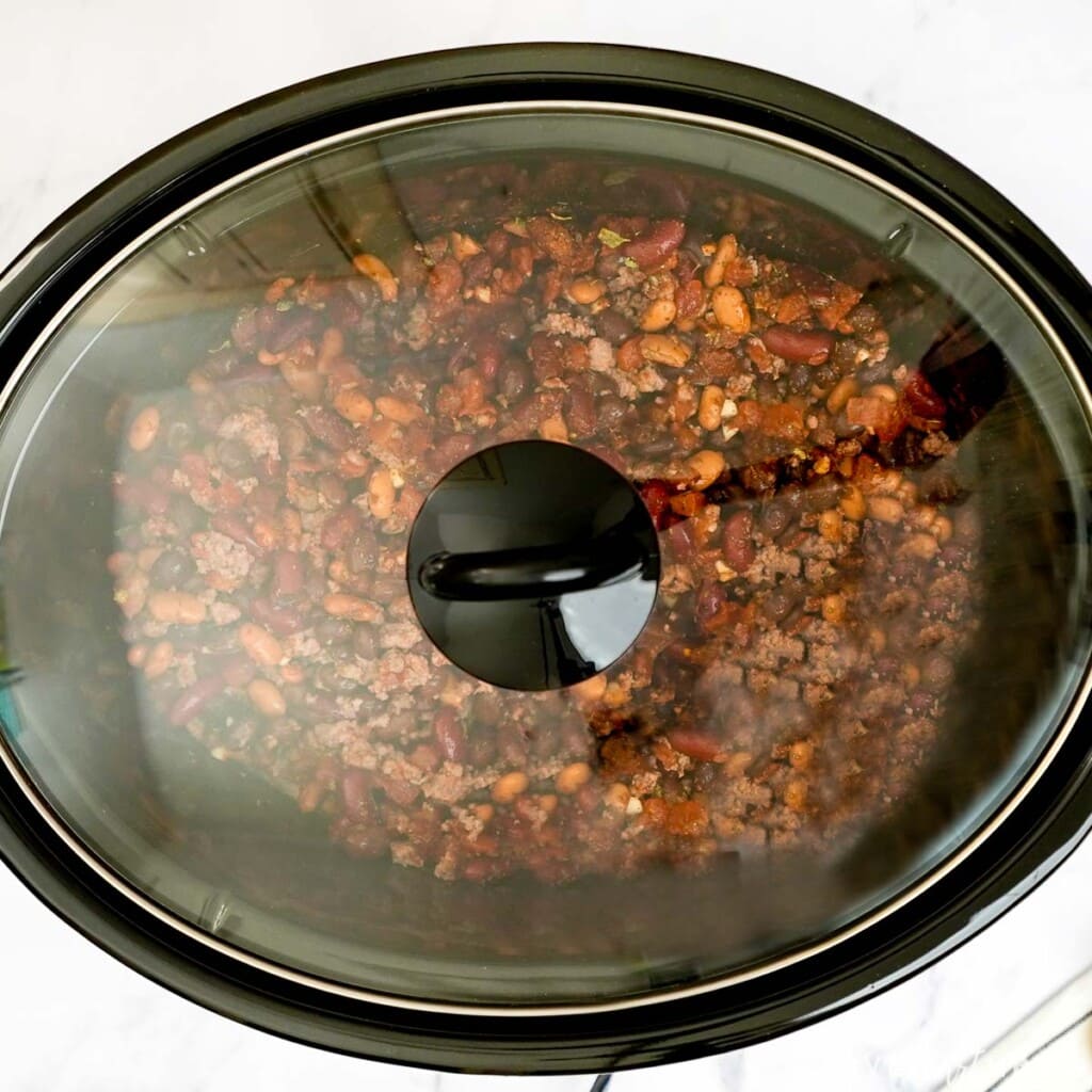 Lid on crockpot.