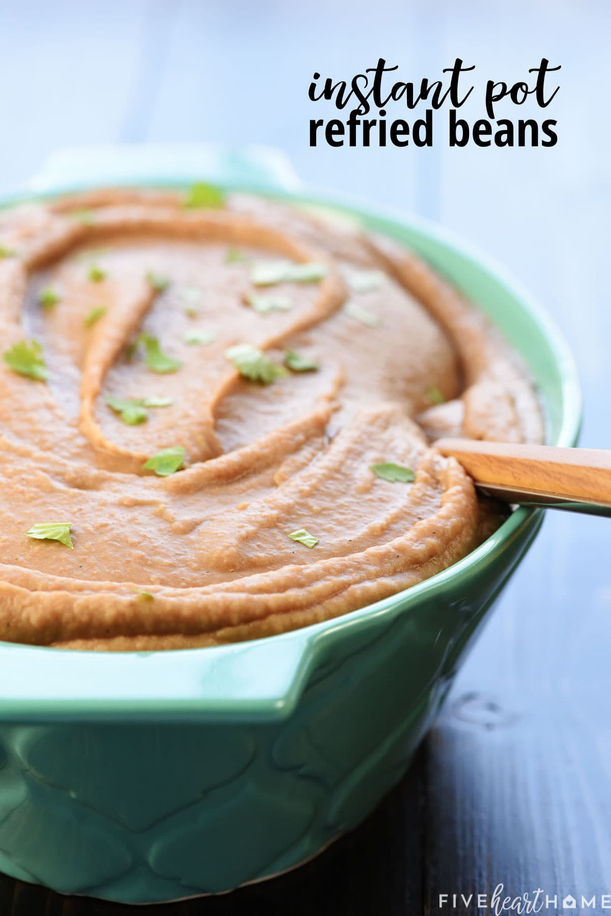 Instant Pot Refried Beans with text overlay.