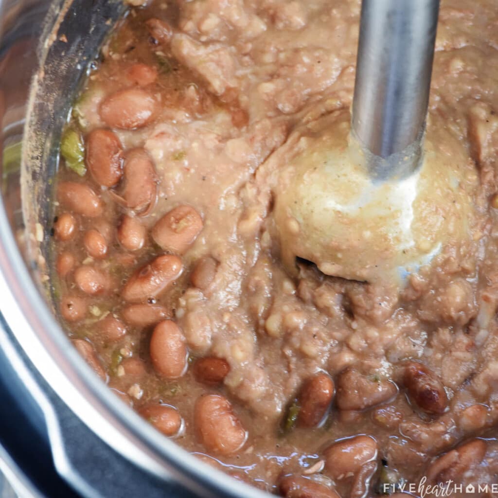 How to make refried beans, being pureed in instant pot.