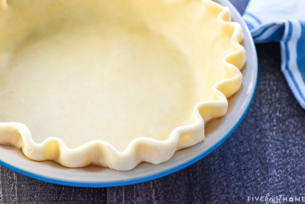 Close-up of all butter pie crust.