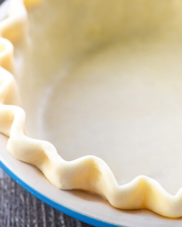Butter Pie Crust showing fluted edges.