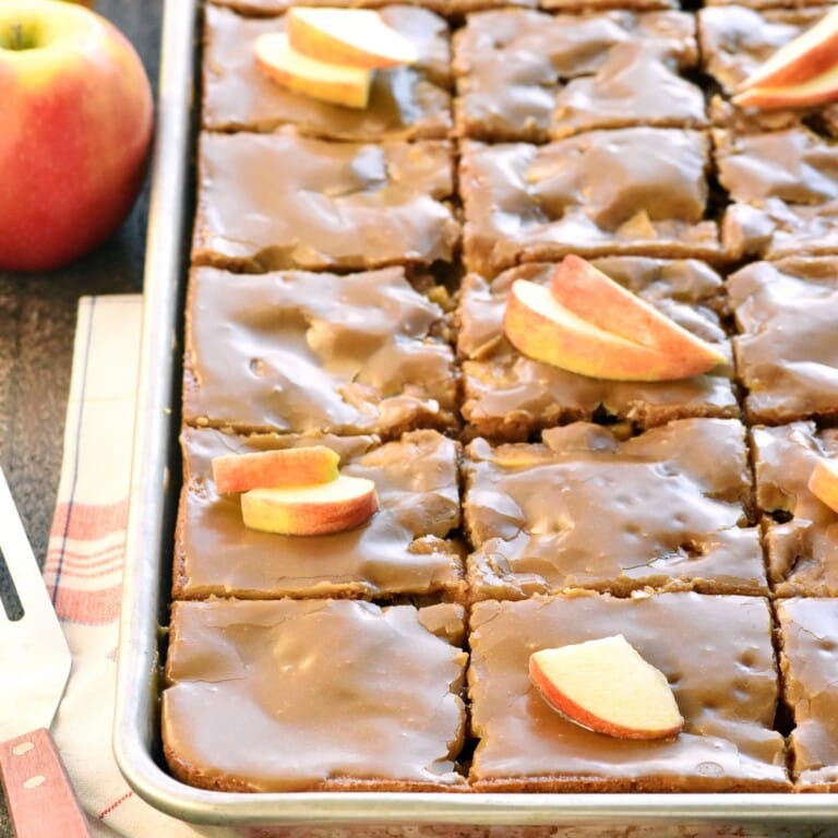 Caramel Apple Cake with Caramel Glaze (Feeds a Crowd!)